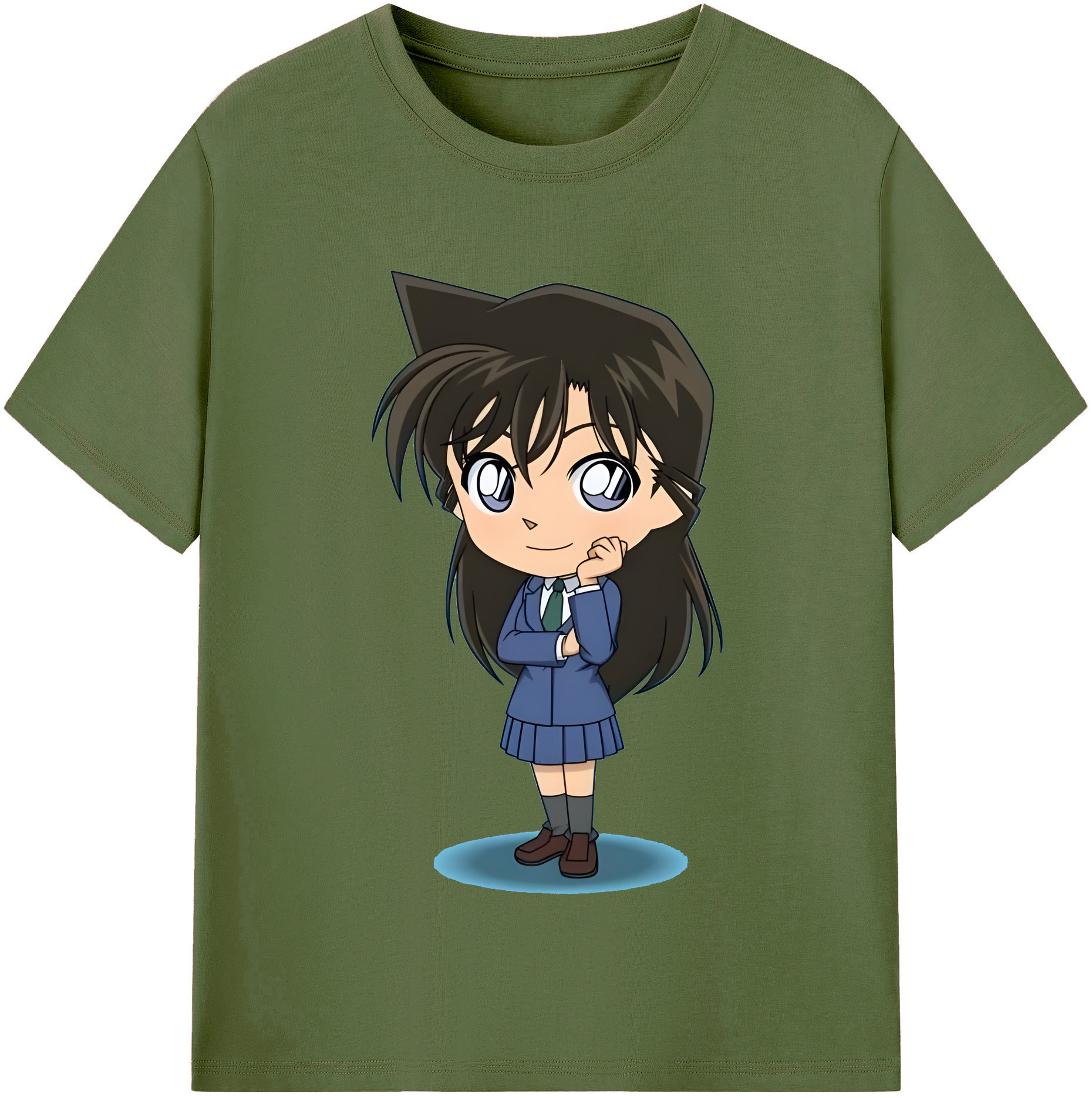 （画像用） 名探偵コナン 毛利 蘭 もうり らん、モーリ ラン Detective Conan Rachel Moore 綿100％半袖Tシャツ（フロントプリント）